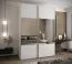 Penderie / Armoire à portes coulissantes / 245,5 x 170 x 64 cm / Soft-Close / 11 compartiments / 2 tringles à vêtements / 2 portes coulissantes / Miroir / Couleur : Blanc