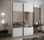 Penderie / Armoire à portes coulissantes / 245,5 x 180 x 64 cm / Fonction Soft-Close / Miroir / 2 tringles à vêtements / Couleur : Blanc / 2 portes coulissantes / 11 compartiments