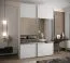 Penderie / armoire à portes coulissantes / 11 compartiments / 245,5 x 180 x 64 cm / Fonction Soft-Close / Miroir / 2 portes coulissantes / 2 tringles à vêtements / Couleur : blanc