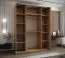Penderie / Armoire à portes coulissantes / Couleur : Blanc / 245,5 x 190 x 64 cm / 11 compartiments / 2 portes coulissantes / 2 tringles à vêtements / Miroir / Fonction Soft-Close