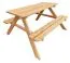 Table de pique-nique Lisi pour enfants, en bois massif, mélèze naturel, 51 x 89 x 84 cm, table pour enfants, table de jardin pour enfants, très stable, deux bancs