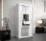 Armoire à portes coulissantes Robinyera 01 avec miroir | Blanc mat | 200 x 100 x 62 cm