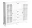 Vitrine Sentis 11, Couleur : Pin blanc - 136 x 158 x 46 cm (h x l x p)