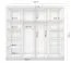 Armoire penderie Gorski 67 | 3 portes coulissantes | miroir central | blanc | poignées métal | 218 x 233 x 61 cm
