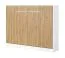 Lit escamotable horizontal | Surface de couchage 140 x 200 cm | Lit rabattable | Lit mural | Lit simple | Couleur : chêne / blanc | Sommier à lattes inclus | 2 étagères | Nalut 12