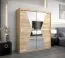 Armoire à portes coulissantes / Penderie Naranco 04 avec miroir, Couleur : Chêne de Sonoma - Dimensions : 200 x 180 x 62 cm ( H x L x P )