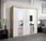 Armoire portes coulissantes avec miroir Polos 05 | Chêne Sonoma & Blanc mat | 200 x 200 x 62 cm