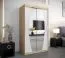 Armoire penderie coulissante Calvitero 02 avec miroir | Chêne Sonoma / blanc mat | 200 x 120 x 62 cm