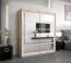 Armoire penderie à portes coulissantes Aizkorri 04B avec miroir | Chêne Sonoma / blanc mat | 200 x 180 x 62 cm