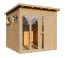 Bois-Abri de jardin 2,46 x 2,65 mètres (incl. toit) | Laissé naturel | Abbildung