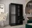 120 cm de large Armoire à portes coulissantes avec 2 portes | 5 casiers | 2 tringles à vêtements | Couleur: Blanc / Noir Abbildung