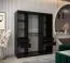180 cm de large Armoire à portes coulissantes avec 2 portes | 10 casiers | 2 tringles à vêtements | Couleur: Noir Abbildung