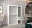 150 cm de large Armoire à portes coulissantes avec 5 casiers et 2 portes | Couleur: Blanc | Laminée Abbildung