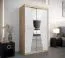 120 cm de large Armoire à portes coulissantes avec 2 portes | 5 casiers | 2 tringles à vêtements | Couleur: Chêne Sonoma  / Blanc Abbildung