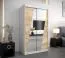 120 cm de large Armoire à portes coulissantes avec 5 casiers et 2 portes | Couleur: Chêne Sonoma / Blanc | Laminée Abbildung