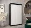 120 cm de large Armoire à portes coulissantes avec 2 portes | 5 casiers | 2 tringles à vêtements | Couleur: Blanc / Noir Abbildung