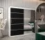 200 cm de large Armoire à portes coulissantes avec 2 portes | 10 casiers | 2 tringles à vêtements | Couleur: Blanc / Noir Abbildung