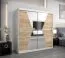 200 cm de large Armoire à portes coulissantes avec 2 portes | 10 casiers | 2 tringles à vêtements | Couleur: Chêne Sonoma  / Blanc Abbildung