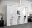 250 cm de large Armoire à portes coulissantes avec 3 portes | 10 casiers | 2 tringles à vêtements | Couleur: Blanc Abbildung