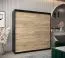 200 cm de large Armoire à portes coulissantes avec 2 portes | 10 casiers | 2 tringles à vêtements | Couleur: Noir Abbildung