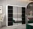 200 cm de large Armoire à portes coulissantes avec 2 portes | 10 casiers | 2 tringles à vêtements | Couleur: Blanc / Noir Abbildung