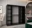 200 cm de large Armoire à portes coulissantes avec 2 portes | 10 casiers | 2 tringles à vêtements | Couleur: Blanc / Noir Abbildung