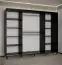 Elégante armoire à portes coulissantes avec suffisamment d'espace de rangement Jotunheimen 132, couleur : noir - Dimensions : 208 x 250,5 x 62 cm (H x L x P)