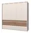 Armoire 5 portes Papauta 08, Couleur : Cachemire / Chêne foncé - Dimensions : 226 x 232 x 60 cm (H x L x P)