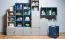 Chambre d'enfant - Étagère Skalle 01, Couleur : Bleu - Dimensions : 94 x 47 x 35 cm (H x L x P)