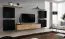 Meuble mural Balestrand 62 | Noir & chêne Wotan | 150 x 320 x 40 cm | 5 portes, design moderne