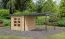 Abri de jardin avec toit rapporté, épicéa nordique naturel/anthracite, toit à une pente en tôle trapézoïdale résistant aux intempéries, coins stables, serrure à cylindre, 2,70 × 2,70 m