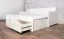 Lit d'enfant / lit d'adolescent Sahila avec 2e couchage et 2 tiroirs, couleur : blanc - Dimensions du couchage : 80 x 200 cm (L x l)
