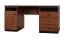 Bureau Mojokerto 06, couleur : noyer / noir - dimensions : 77 x 160 x 60 cm (h x l x p)