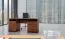 Bureau Mojokerto 06, couleur : noyer / noir - dimensions : 77 x 160 x 60 cm (h x l x p)
