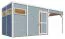 Abri de jardin Basel 03 avec toit rapporté, plancher inclus, laqué gris clair - en éléments de 19 mm, surface au sol : 7,70 m², toit plat