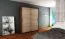 150 cm de large Armoire à portes coulissantes avec 2 portes | 5 casiers | 2 tringles à vêtements | Couleur: Noir Abbildung