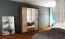 150 cm de large Armoire à portes coulissantes avec 5 casiers et 2 portes | Couleur: Noir | Laminée Abbildung