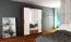150 cm de large Armoire à portes coulissantes avec 5 casiers et 2 portes | Couleur: Blanc / Noir | Laminée Abbildung