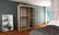 150 cm de large Armoire à portes coulissantes avec 2 portes | 5 casiers | 2 tringles à vêtements | Couleur: Noir Abbildung