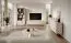 Meuble TV long / Cabinet TV avec deux compartiments à clapet Sloughia 05, Couleur : Beige, Protection des bords ABS, Dimensions : 51 x 200 x 38 cm, Poignées & pieds : métal