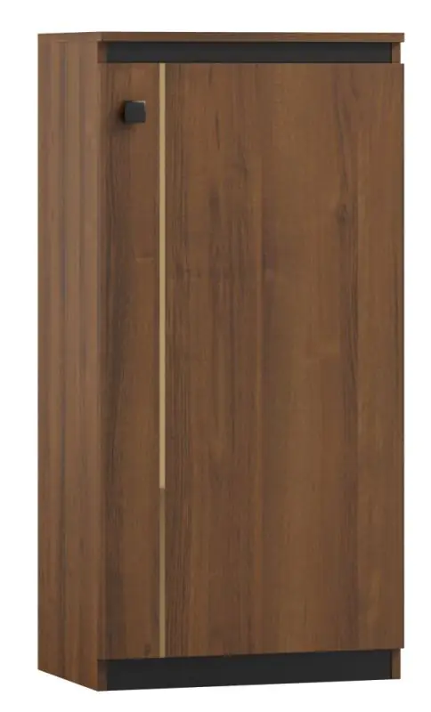 Commode Mojokerto 17, Couleur : Noyer / Noir - Dimensions : 121 x 60 x 39 cm (H x L x P)