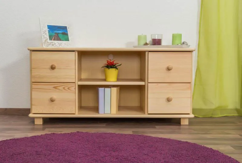 Armoire-TV Bois massif Couleur: Naturel 55x118x47 cm  Abbildung