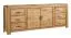 Commode / sideboard stable en chêne partiellement massif Balsa 03, avec six tiroirs spacieux, huilé / ciré, naturel, compatible avec les robots d'aspiration et de nettoyage, 87 x 219 x 47 cm
