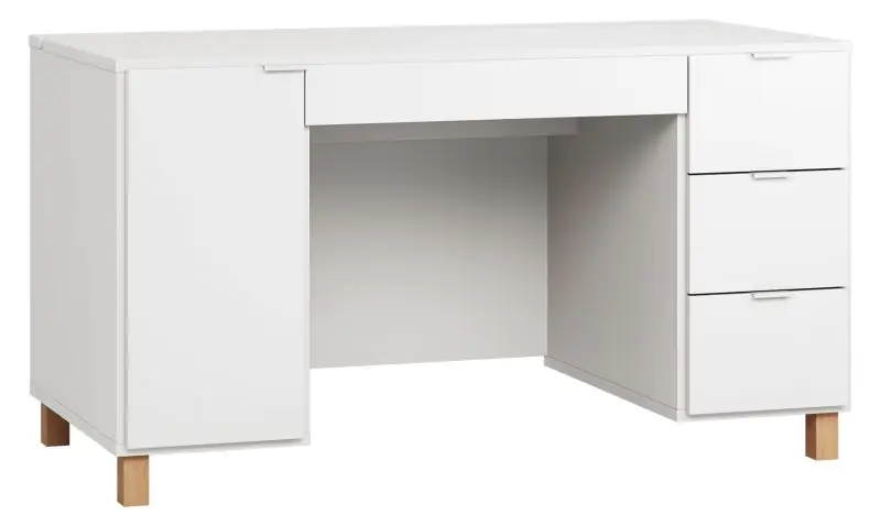 Bureau Invernada 02, couleur : blanc - Dimensions : 78 x 140 x 67 cm (H x L x P)
