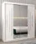 Armoire à portes coulissantes / Penderie avec miroir Tomlis 04A, Couleur : Blanc mat - Dimensions : 200 x 180 x 62 cm (h x l x p)