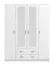 Armoire neutre avec deux tiroirs Kovin 03, Couleur : Blanc, deux portes miroir, une tringle à vêtements, dimensions : 205 x 160 x 52 cm, pour chambre à coucher