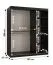 Armoire Liskamm 12 noire mat | 5 compartiments, 2 portes coulissantes | 200 x 150 x 62 cm | Rangement spacieux