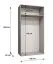 Armoire avec une tringle à vêtements Eiger 61, Couleur : Noir, un compartiment, une porte miroir, largeur 1 mètre, Poignées : Noir, fonction Soft-Close