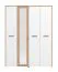 Chambre à coucher complète - Ensemble A Brus, 4 pièces, Couleur : Chêne Artisan / Blanc, un lit double, deux tables de nuit, une armoire et une commode