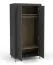 Armoire dressing noire Barbe 02 | 1 penderie, 2 étagères, poignées et pieds dorés | 193,5 x 97 x 56 cm